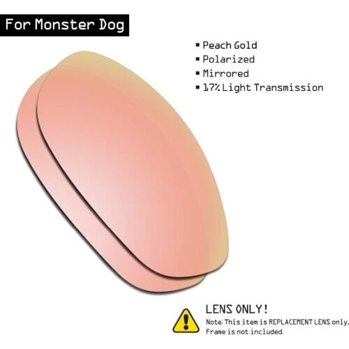 SmartVLT Polarized Sunglasses Replacement Lenses for Oakley Monster Dog - Peach Gold
