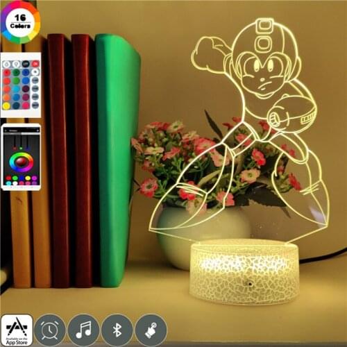 Rockman Figure Lava Lamp Acrylic USB Powered Night Light LED Gaming Room Atmosphere Decoration Gift for Friends Kids Nightlight