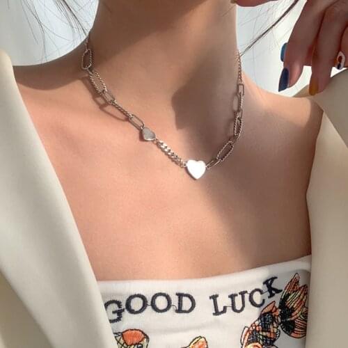 S925 Sterling Silver Necklace For Women Heart Design Charms Chain Pendant Girlfriend Gift Fashion Wedding Party Jewelry INEFFA