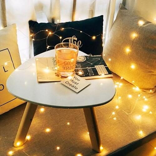 Fairy Lights Battery Operated Wedding Party 100cm ABS Warm White Copper Wire 10-50LED Silver Home Decoration Lamp