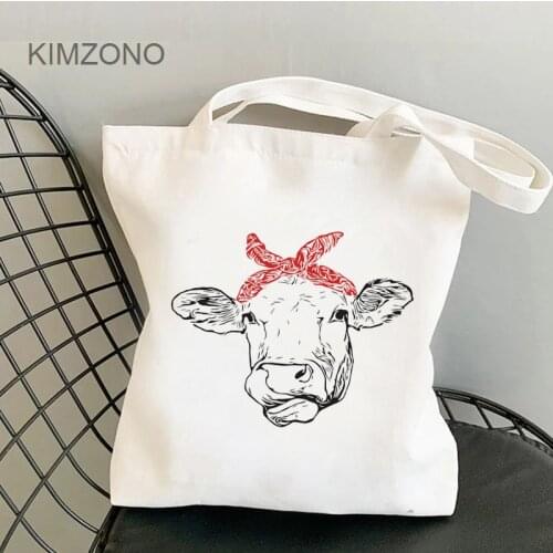 Cow Print shopping bag recycle bag grocery bolsas de tela bolso bag bolsas reutilizables bolsas ecologicas shoping tote grab
