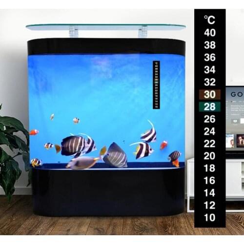 Aquarium Thermometer Sticker Dual Scale Fish Tank Liquid Temperature Tester Fahrenheit Digital LCD Display Adhesive Strip
