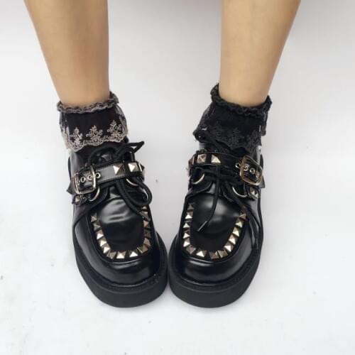 Princess sweet punk shoes European and American personality is simple fashion custom muffin dwarf cross shoes women an6654