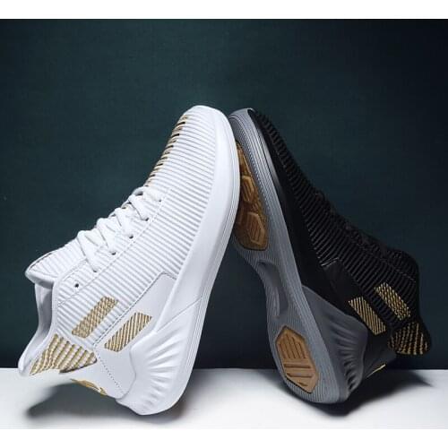 Higt-top Basketball Shoes Mens Cushioning Light Basketball Sneakers Mesh Breathable Outdoor Sports Shoes