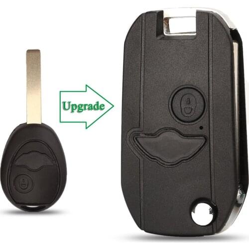 Bilchave 10pcs For MG BMW Mini Cooper R53 R50 S FOB Modified 2 Buttons Remote Car Key Shell Case Replacement