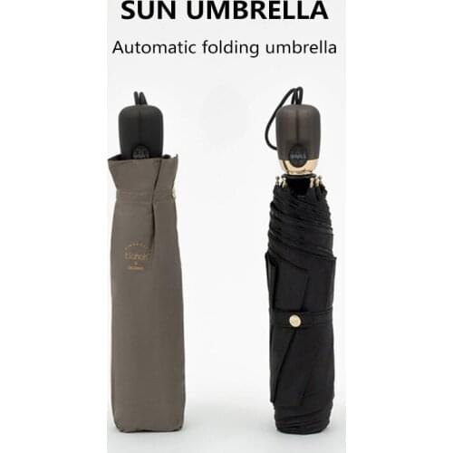 Anti-UV Women Umbrella Ultra-light Folding Automatic Umbrellas Sun Protection Parasol Simple Colors Rain Umbrella Girls UPF50