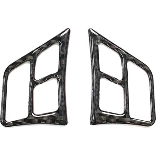 2X Carbon Fiber Steering Wheel Button Cover Trim Sticker For BMW E90 3Series