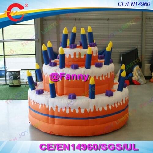 4m 13ft or 6m 20ft height giant inflatable birthday cake with candles for outdoor advertising,free air shipping to door