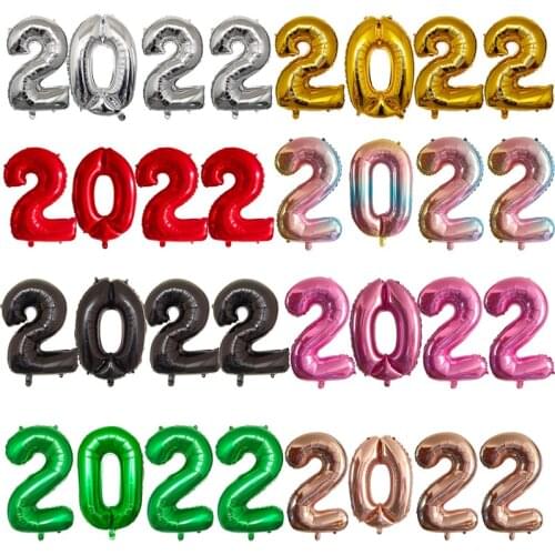 4pcs Navidad 2022 32inch Number Foil Balloons Digit Air Balloon Christmas Decorations Celebration Happy New Year 2020 Globos