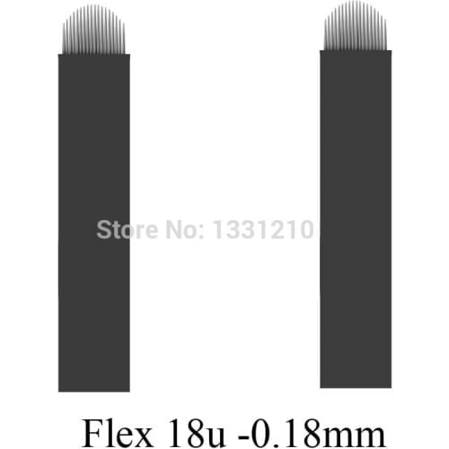 50 Pcs 0.18mm Black 18 U Microblading Microblades Blades Microblading Nano Needles Flex 18U Micro 0.18mm