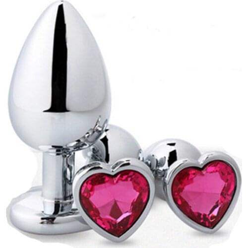 50pcs/lot Heart Shaped Stainless Steel Crystal Jewelry Anal Plug Sex Toys for Women Men Large Size 40mm x 90mm GS0210