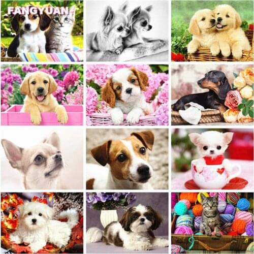 5D Diy Diamond Art Painting Accessories Cute Animals Full Drill Dogs Cats Embroidery Cross Stitch Kits Wall Picture Home Decor