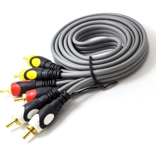 3RCA to 3 RCA Male To Male Audio Cable Gold Plated AV Cable 3X RCA Plug Video Cable For DVD VCD TV Set-top Box Amplifier