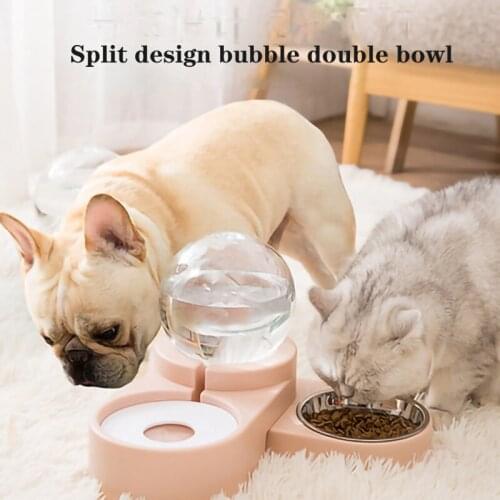 Dog Double Bowl Automatic Pet Bowl Feeder Drinking Fountain Cat Bowl Dog Bowl Cat Bowl Cat Cat Supplies Drinking Fountain
