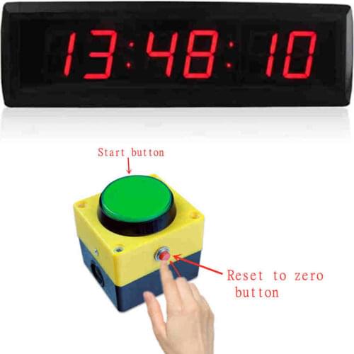 Large Hand-shot Button Led Countdown Clock Stopwatch,Line Button Reset,remote Control School Rush Answer Competition Game Timer