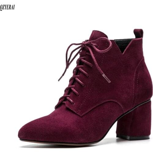 2020 New Autumn/winter Womens boots Genuine leather To keep warm Chelsea boots High heel boots European brand womens shoes