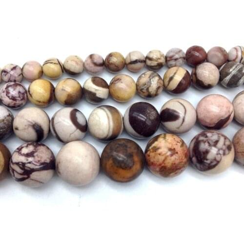 Wholesale 6mm 8mm 10mm 12mm Zebra Jaspers Round Stone Beads Smooth For DIY Jewelry Making