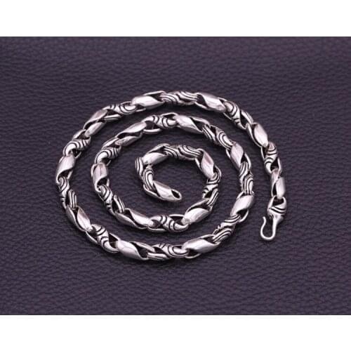 8mm Real Solid 925 Sterling Silver Necklace punk rock Chain Men Women Jewelry gift A4575