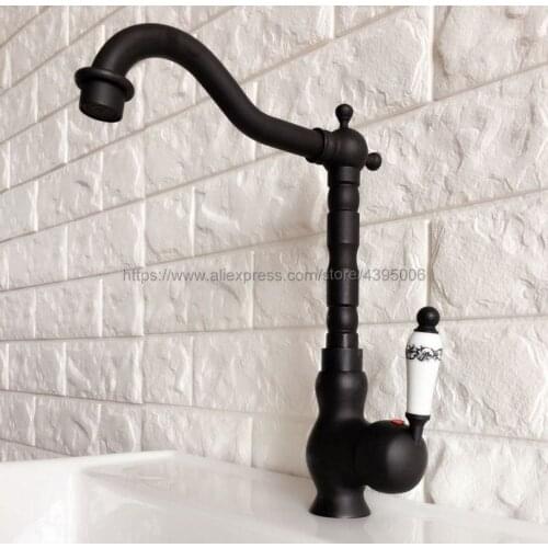 Black Oil Rubbed Brass Bathroom Basin/Sink Faucet Single Handle Hole Vanity Sink Mixer Tap Bnf358