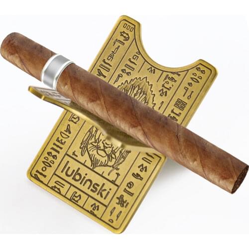 LUBINSKI Rubinski Cigar Holder Portable Metal Pure Copper Mini Travel Cigar Display Stand Personality Bracket Smoking Accessory