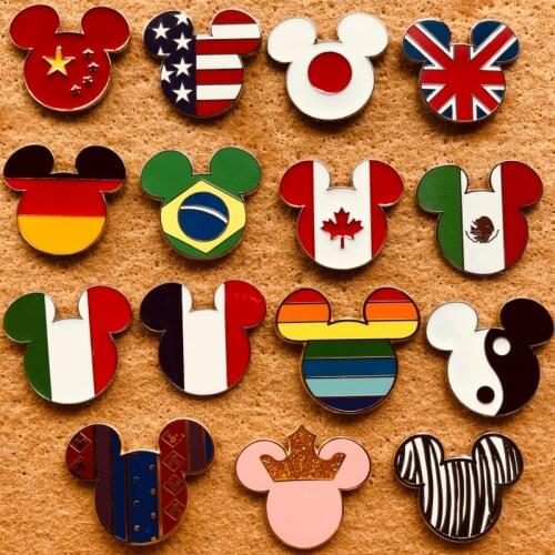 Disney Cartoon Badge Mickey Mouse head Clothing Decoration Backpack Pins Exchangeable Badges Kawaii Clothing Badges for Clothes