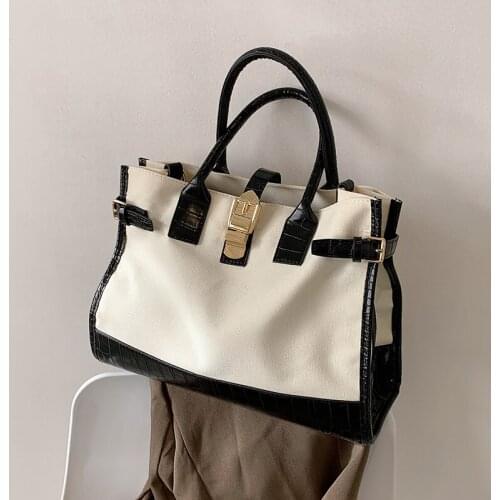 Design All-match Ins Large Capacity Handbags 2021 New Fashion Canvas Messenger Bag Portable Tote Bag Width: 36cm