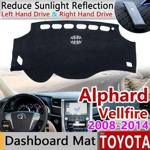 For Toyota Alphard Vellfire 20 AH20 2008~2014 Anti-Slip Mat Dashboard Dash Cover Pad Sunshade Dashmat Protect Carpet Accessories
