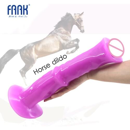 FAAK Animal Horse Dildo 13.8 Inch Long Huge Penis with Strong Suction Cup Sex Toys for Women Giant Extreme Dildo Sex Products