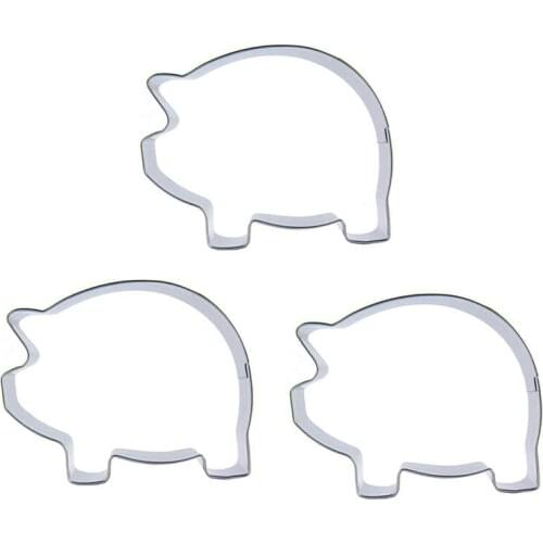 Fat pig shape 3 piece cookie cutting molds, baking tools, cake decorating soft candy tools