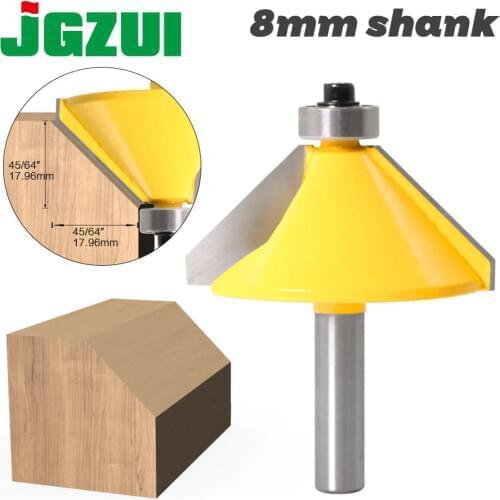 1pc 8mm Shank High Quality Large 45 Degree Chamfer & Bevel Edging Router Bit Wood Cutting Tool woodworking router bits