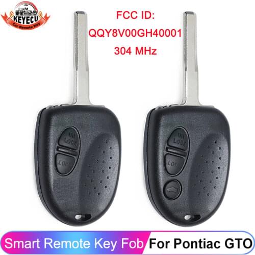 KEYECU For Pontiac GTO 2004 2005 2006 Remote Car Key 3 Button Fob 304MHz FCCID: QQY8V00GH40001