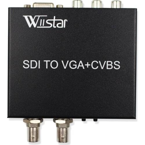 Wiistar SDI to VGA CVBS/AV Converter Adapter SD/HDI/3G-SDI to AV VGA SDI Support 1080P for Monitor/Camera/Display