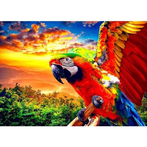 Paint With Diamond Painting Halloween Full Square Parrot Diamond Mosaic Bird Picture Of Rhinestone Needlework Home Decoration