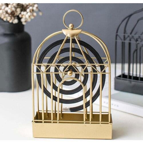 Metal Iron Outdoor Mosquito Box Holder Coil Repellent Incense Birdcage Decoration Burner Mosquito Repellent Coil Holder