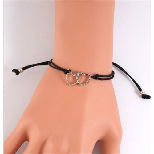 Minimalism Lucky Love Heart Shape Charm Bracelet Thin Rope Thread String Braid Bracelets For Men Women Couples Gifts