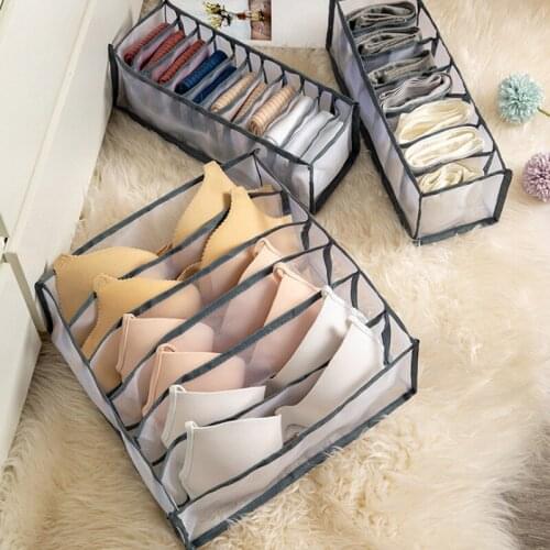 Underwear storage compartment 3 piece quick sell through underwear and bra storage box