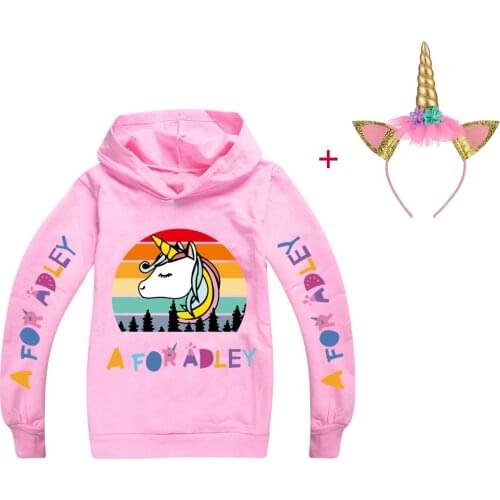2021New baby girl clothes A for Adley Cobra Kai Movie Inspired Funny Spring and Autumn Hooded sweatshirt and Decorative hairpin
