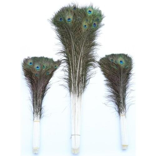50 Pcs Natural Real Peacock Feathers For Crafts 25-50Cm Big Eyes Peacock Feather Hotel Wedding Accessory Home Decoration Plumas