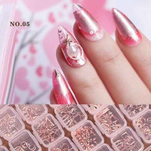 28 Grids 3D Mixed Size Nail Rhinestones Nail Charms Nail Rivets Crystals Stones Pearl Jewelry Gel Glitter Decors Tips Decoration