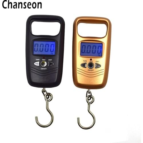 Chanseon 110lb x 0.01lb Mini Portable Scale for Fishing Luggage Travel Weight Hanging Hook Scale LCD Digital Scales 50kg