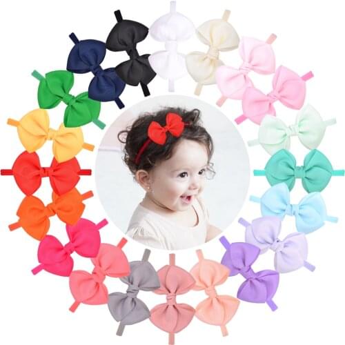 20Colors Winter Girls 3.6Inch Fashion Nylon Solid Baby Headband For Children Hairband Newborn Kids Toddler Hair Accessories 420