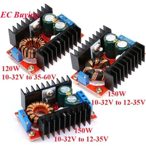 120W 150W Boost Converter DC-DC 10A 10-32V to 12-35V 10-32V to 35-60V Step Up Voltage Charger Power Module LED Car/Vehicle