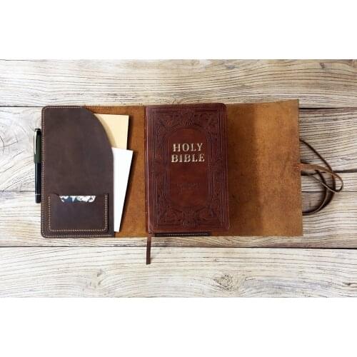 Custom leather holy bible xl xxl covers case organizer , Personalized leather cover for bible KJV Z04-LBBC05C