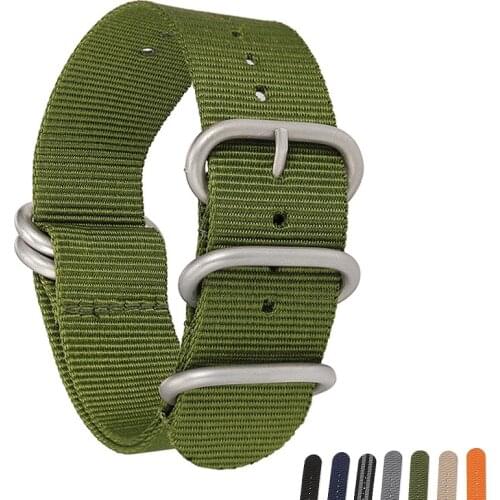 BEAFIRY Nylon Watch Band 18mm 20mm 22mm 24mm Quality NATO Zulu Watch Strap Watchband Men Women Black Grey Green Blue Orange