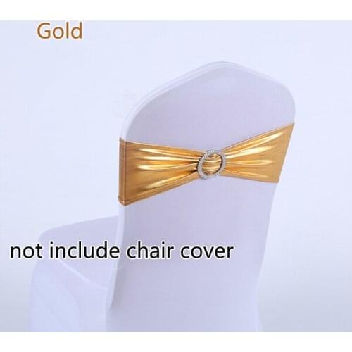 50pcs/lot Luxury Lycra Spandex Chair Cover Sash Bands With Buckle For Wedding Party Birthday Hotel decor Banquet Chair Decoratio