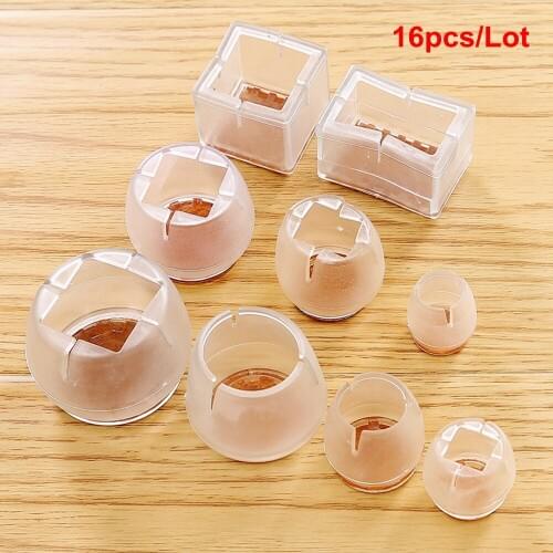 16Pcs Silicone Table Chair Leg Mat Non-slip Table Chair Leg Caps Foot Protection Bottom Cover Pads Wood Floor Protectors