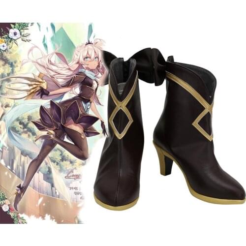 Witch Spring 4 Ruddy Eye Cosplay Boots High Heel Leather Shoes Custom Made
