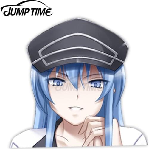 Jump Time Akame Ga Kill! Esdese 12.3 Cute Anime Girl Peeker Vinyl Decal Window Waifu Car Stickers