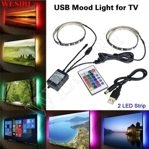 WESIRI 5V USB 5050 RGB LED Strip Light Kit for HDTV Desktop PC Background Bias Lighting