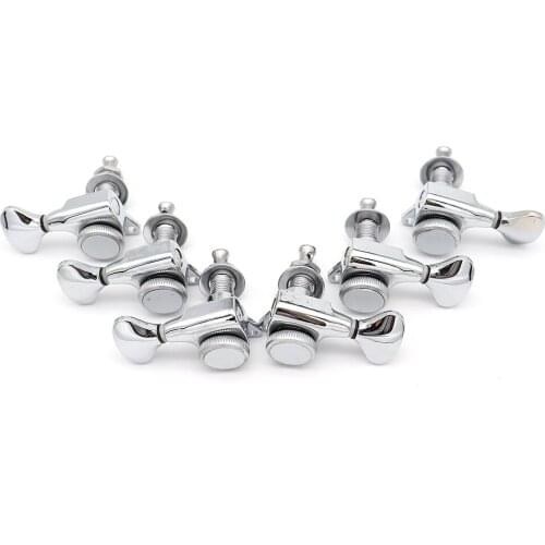 1set Guitar Tuner Electric Guitar Tuning pegs 22 Tooth Lock String Small Fishtail Handle Chrome